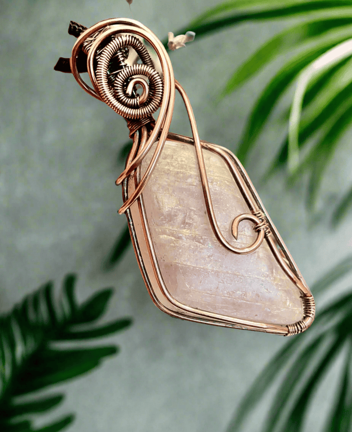 Pink Kunzite Wire Wrapped Pendant