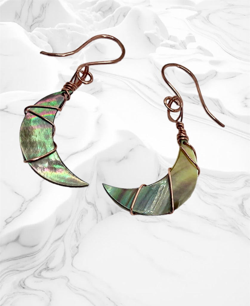 Mother of Pearl Moon Earrings