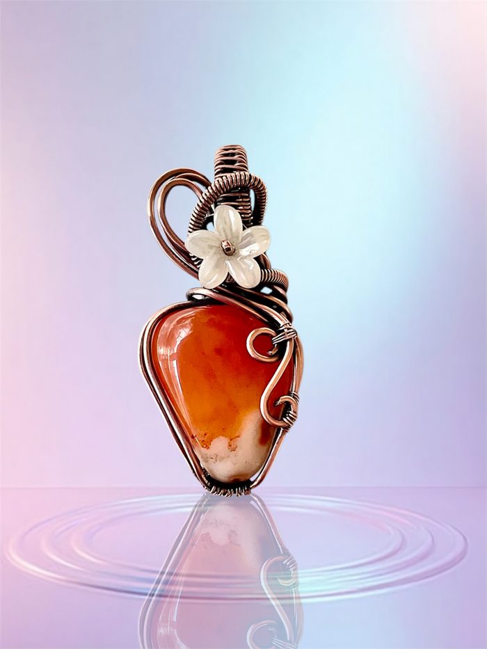 Carnelian Wire Wrapped Pendant