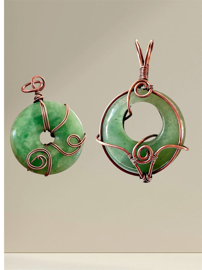 Aventurine Pi Donut Stone Pendants