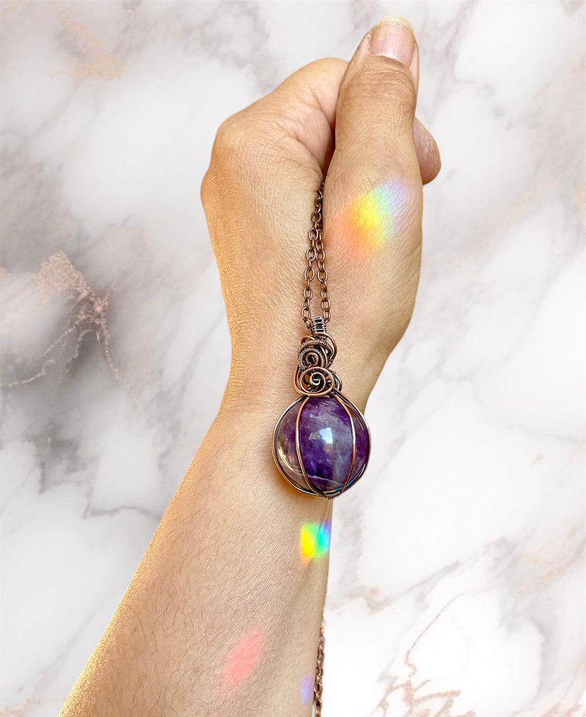 Amethyst Sphere Pendants