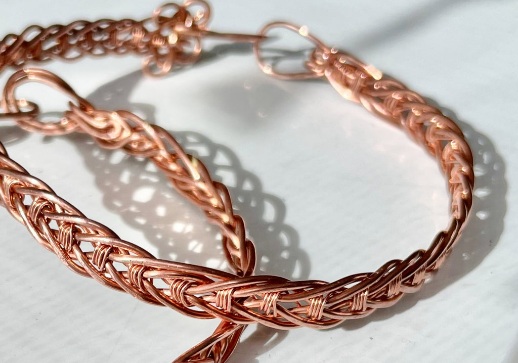 Braided Copper Bangle Bracelets