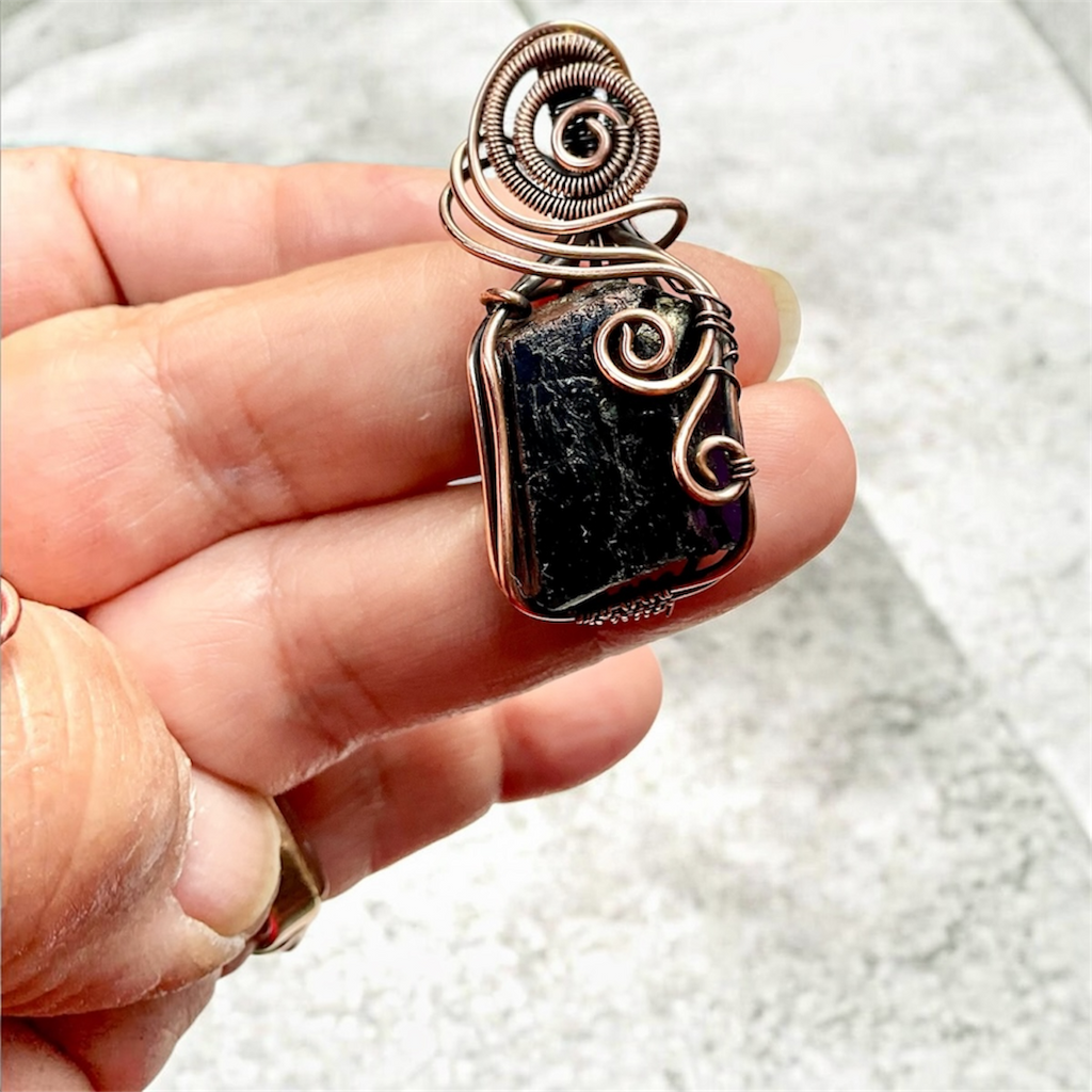 Black Tourmaline Wire Wrapped Pendant
