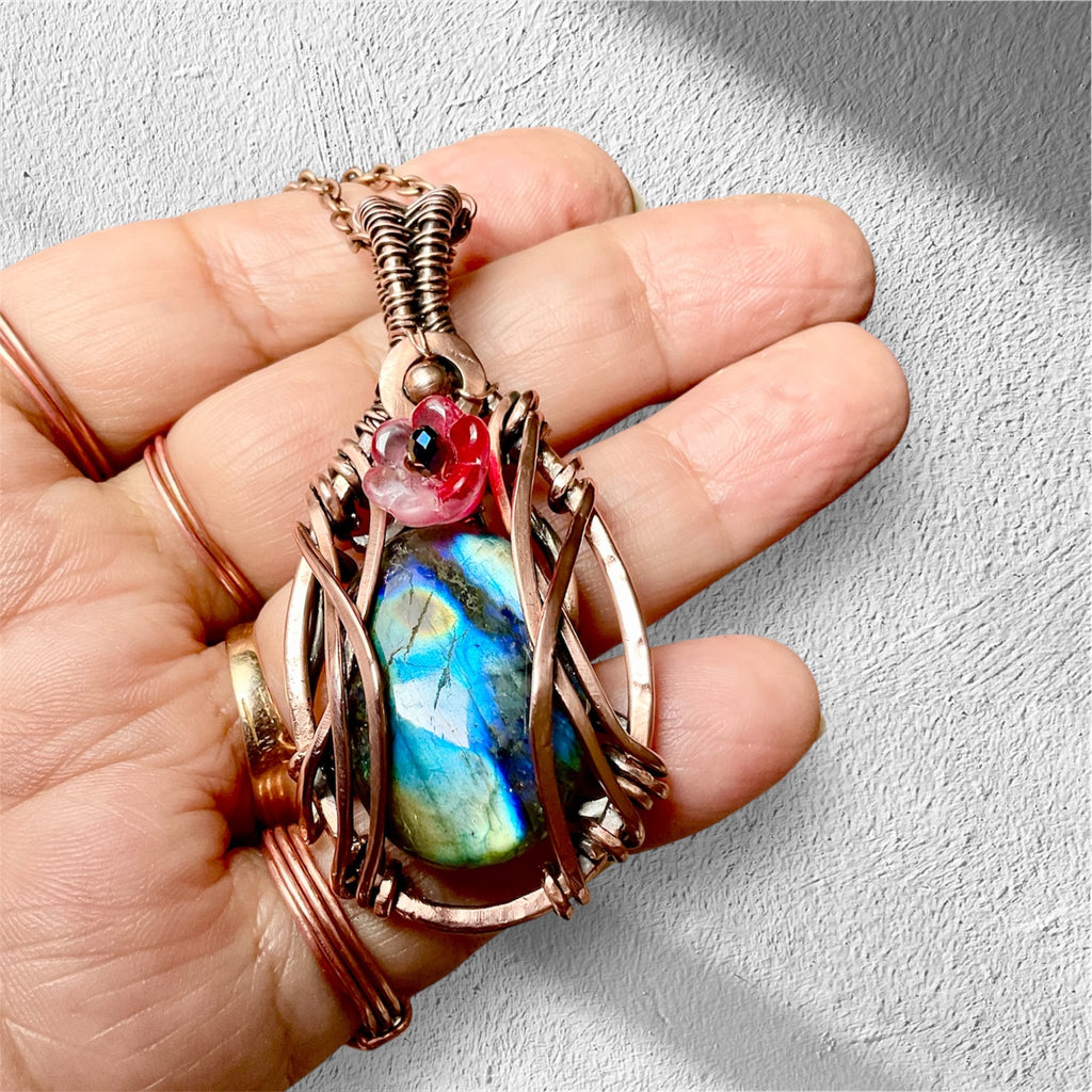 Labradorite Wire Wrapped Pendant