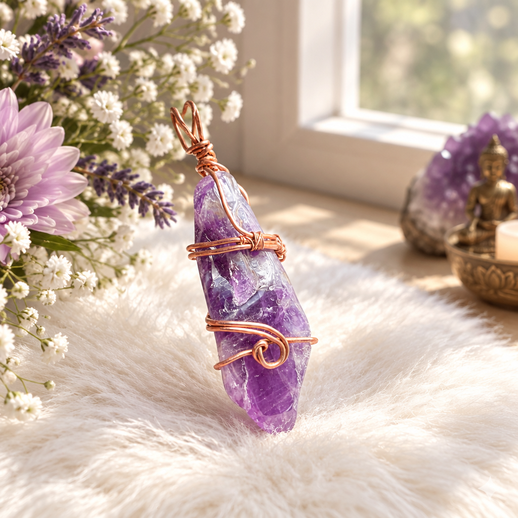 Amethyst Tumbled Polished Points Pendants - Connie’s Crystals 