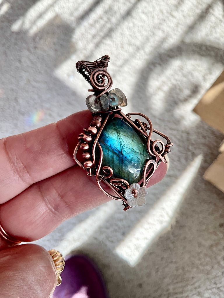Labradorite Wire Wrapped Pendant