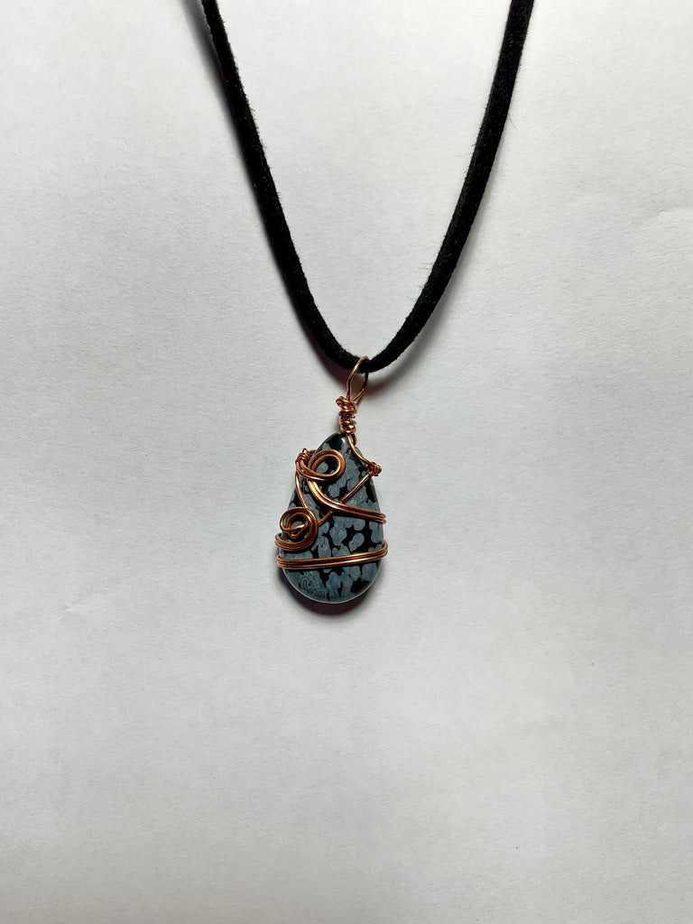 Pear Shaped Crystal Wire Wrapped Pendants