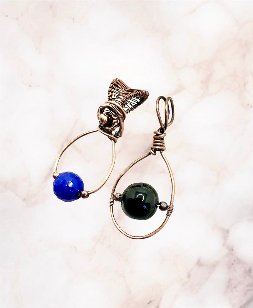 Amethyst, Obsidian and Sapphire Mini Fidget Pendants