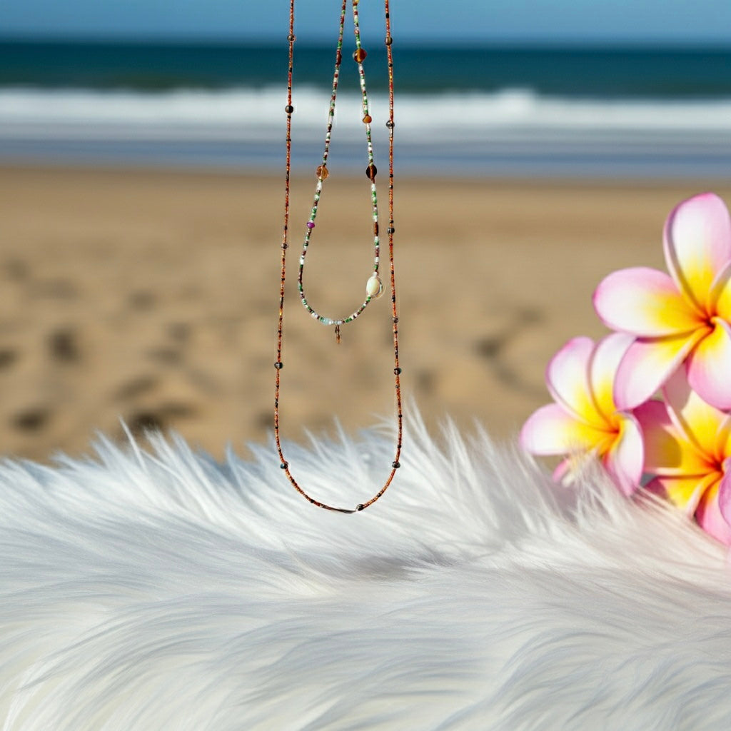 Hippie Boho Beaded Necklace And Bracelet.