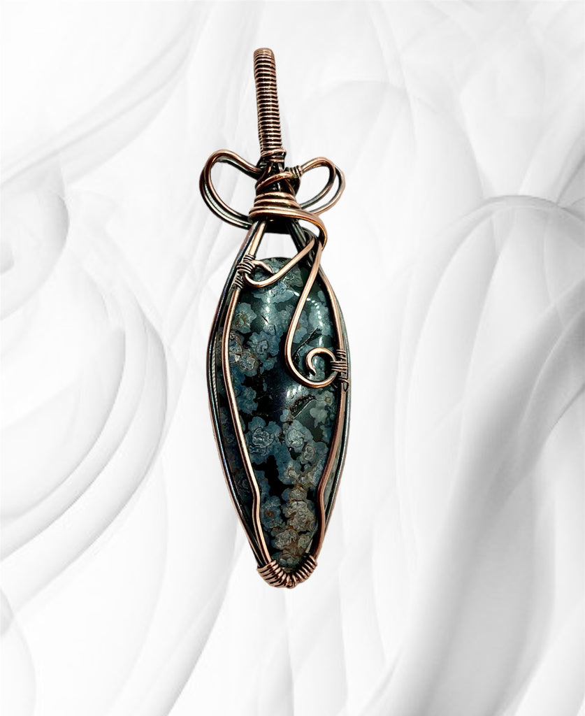 Snowflake Obsidian Wire Wrapped Pendants