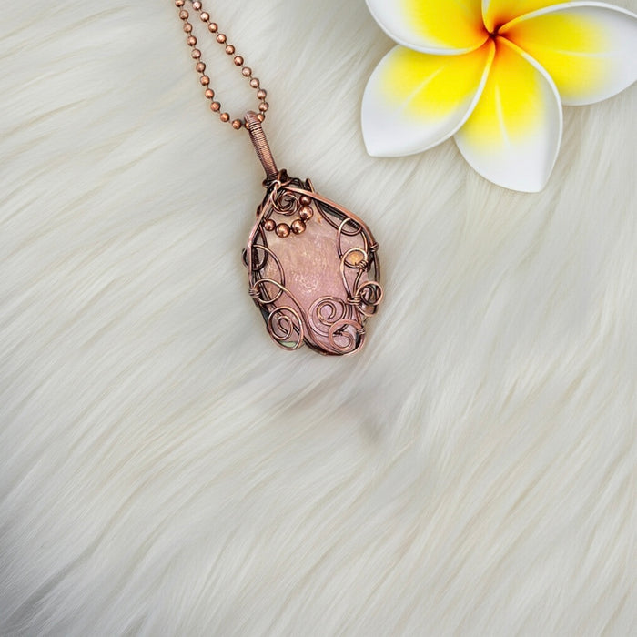 Rose Quartz Wire Wrapped Pendant - Connie’s Crystals 