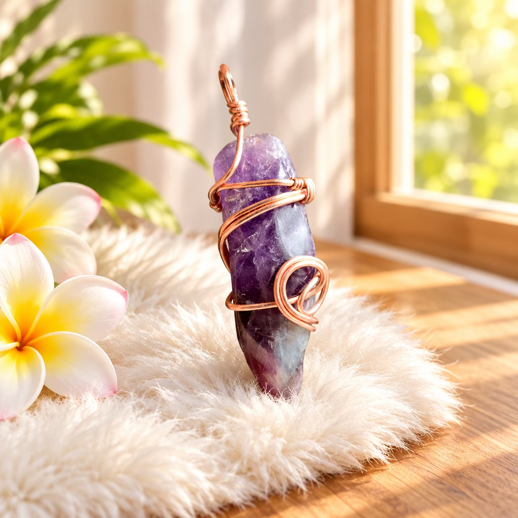 Amethyst Tumbled Polished Points Pendants - Connie’s Crystals 