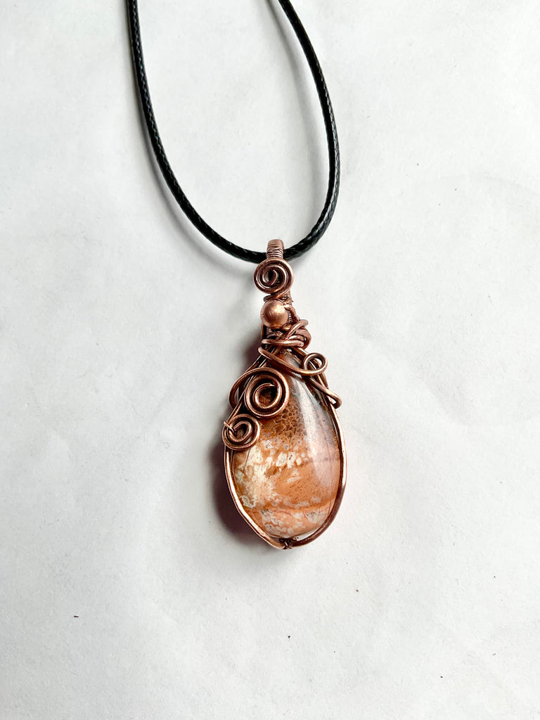 Pear Shaped Crystal Wire Wrapped Pendants