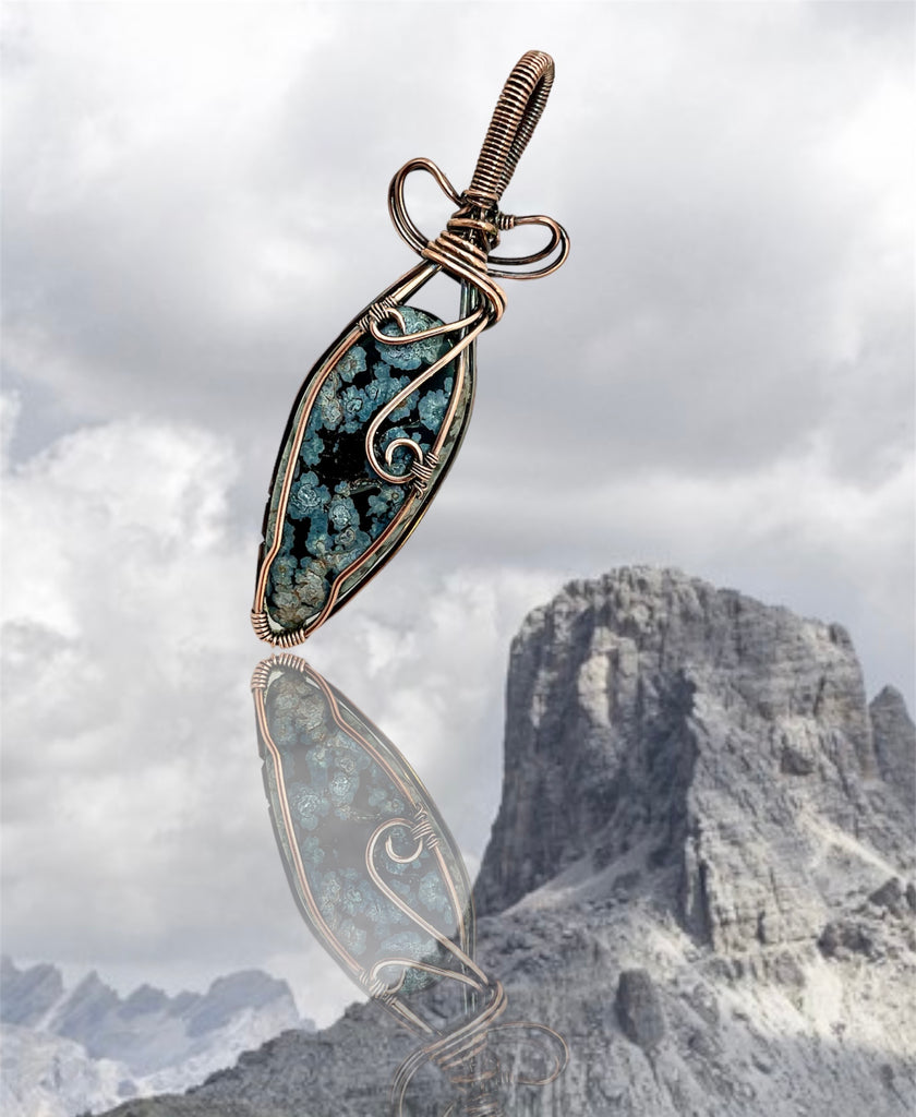 Snowflake Obsidian Wire Wrapped Pendants