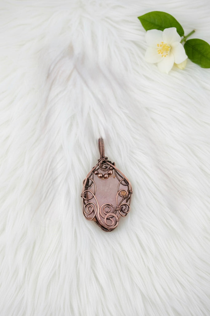 Rose Quartz Wire Wrapped Pendant - Connie’s Crystals 
