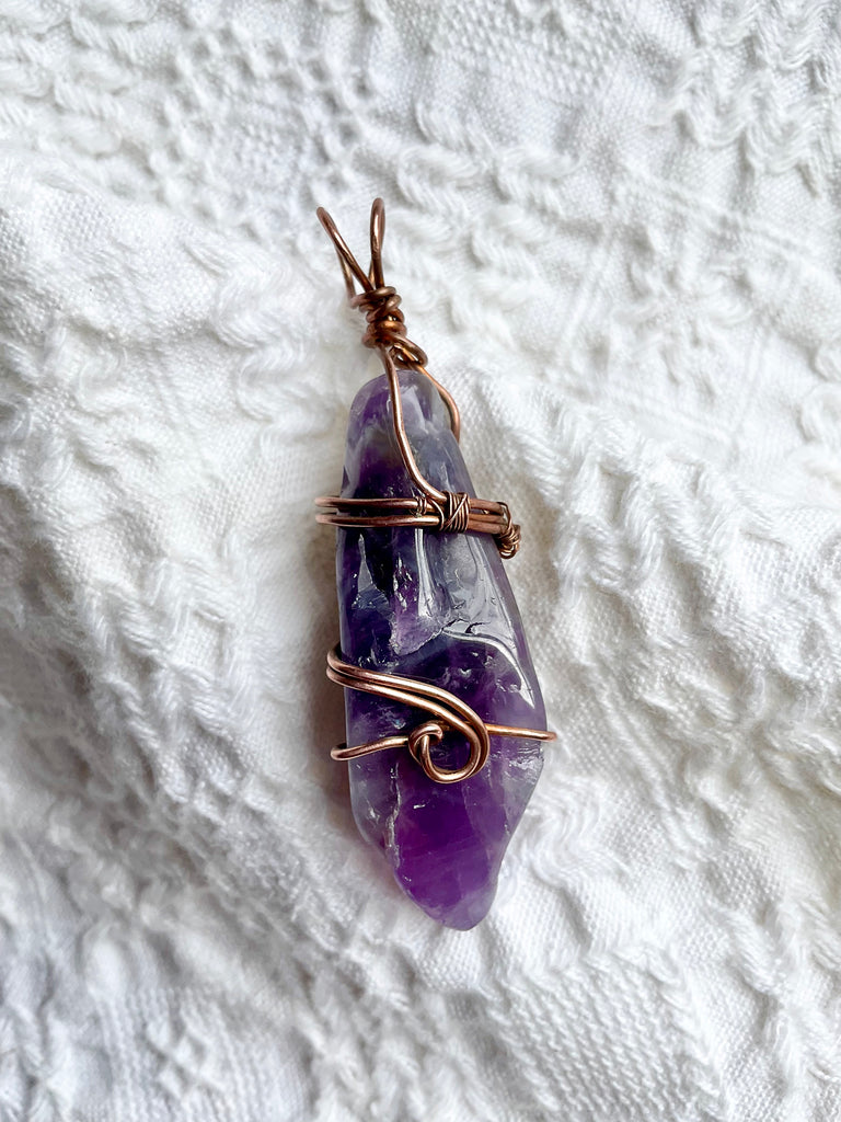 Amethyst Tumbled Polished Points Pendants - Connie’s Crystals 