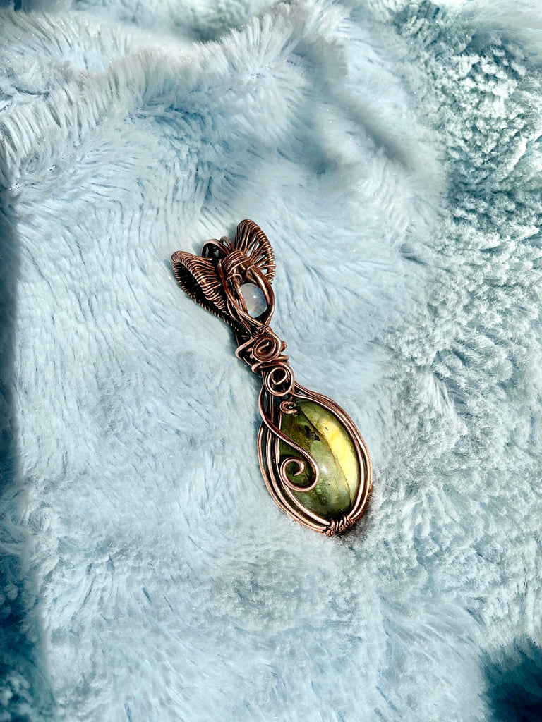 Labradorite with Moonstone Accent Pendant