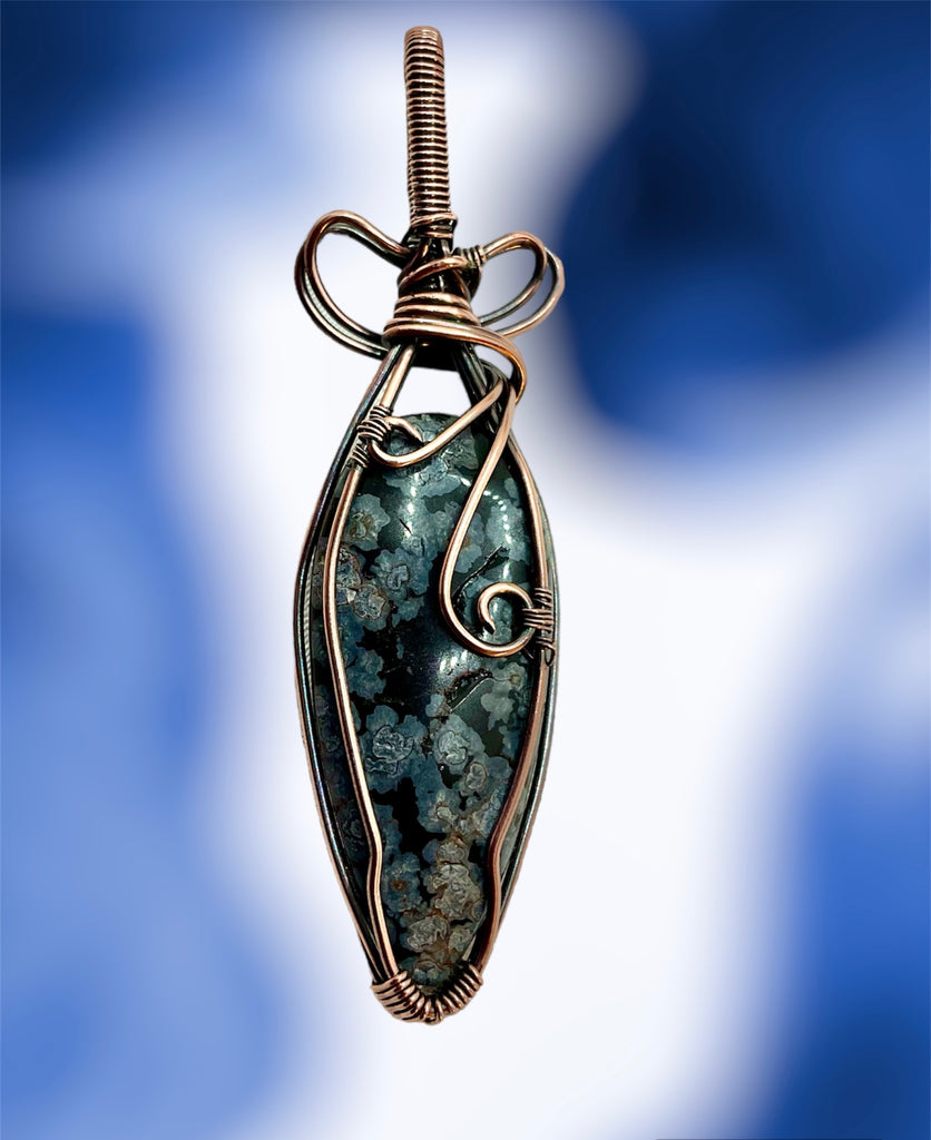Snowflake Obsidian Wire Wrapped Pendants