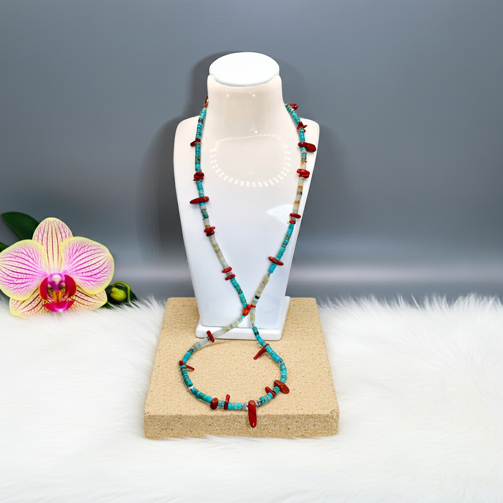 Handmade Turquoise Boho Necklace - Connie’s Crystals 