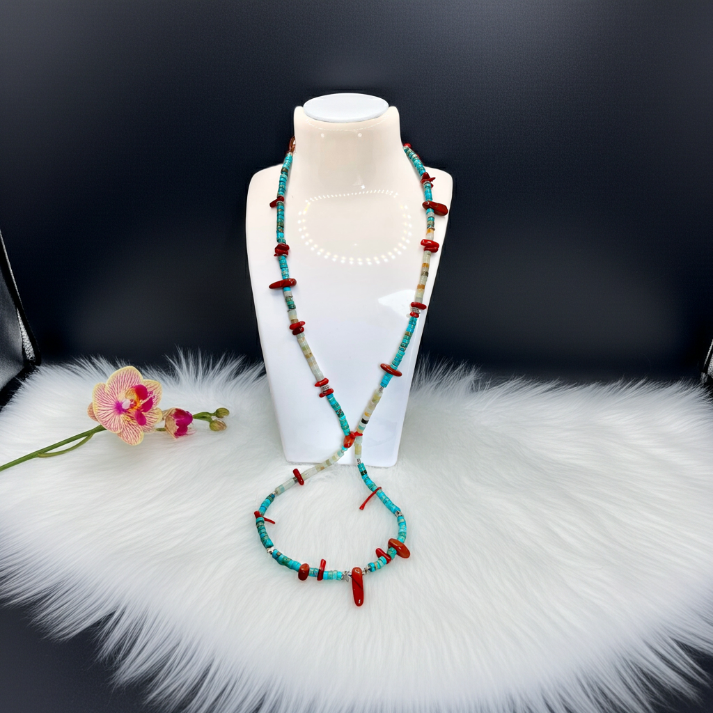 Handmade Turquoise Boho Necklace - Connie’s Crystals 