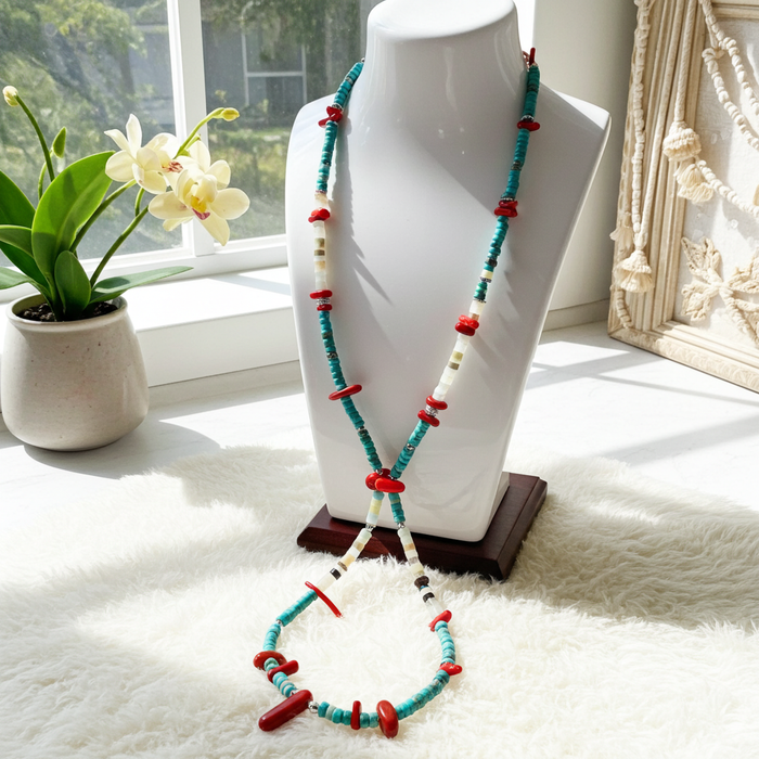 Handmade Turquoise Boho Necklace - Connie’s Crystals 