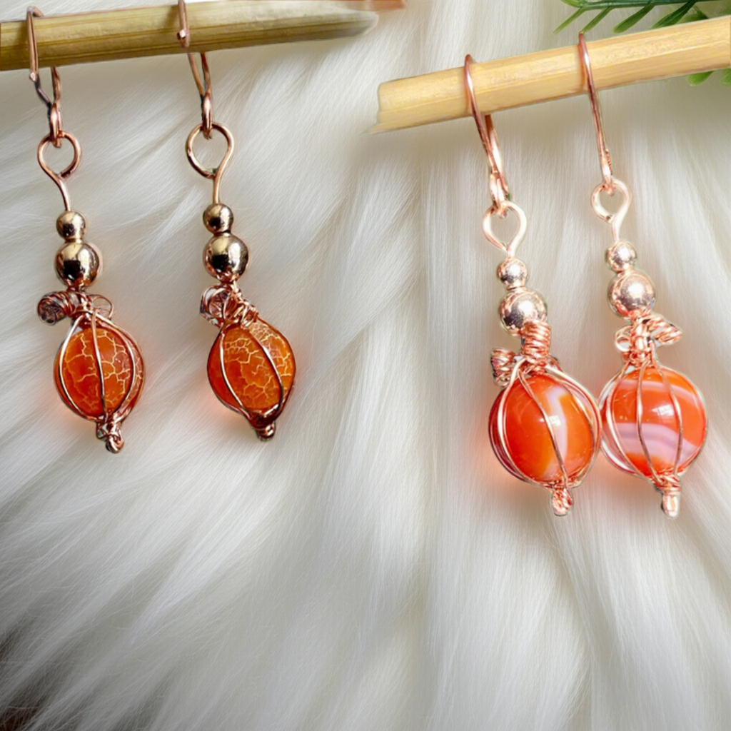 Halloween Pumpkin Earrings - Connie’s Crystals 