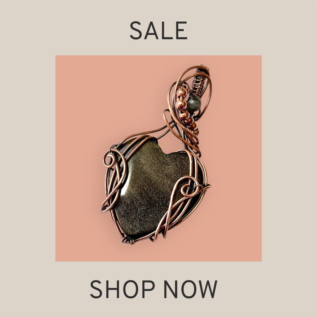 Gold Sheen Obsidian Heart Pendant