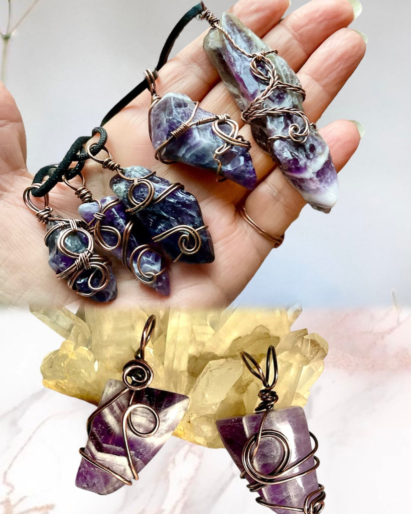 Amethyst Tumbled Polished Points Pendants