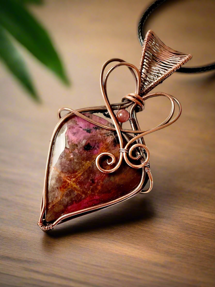 Cobalt Calcite Wire Wrapped Pendant