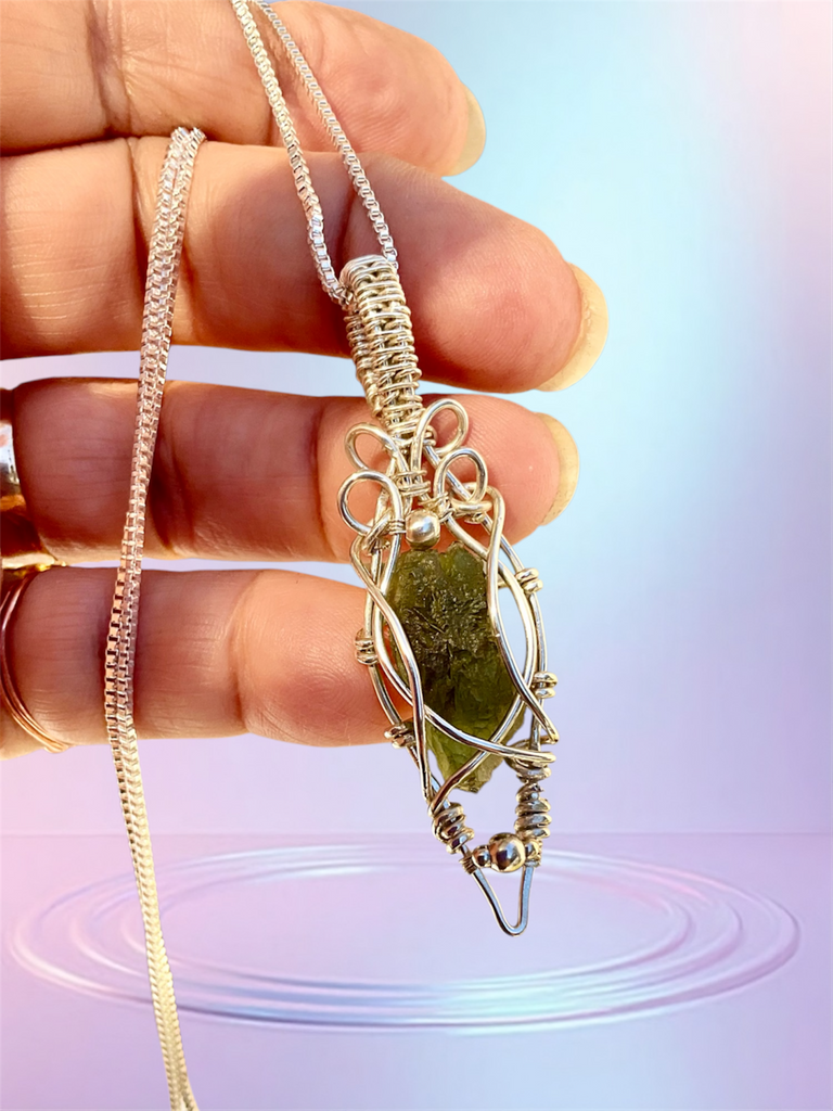 Moldavite In Sterling Silver.