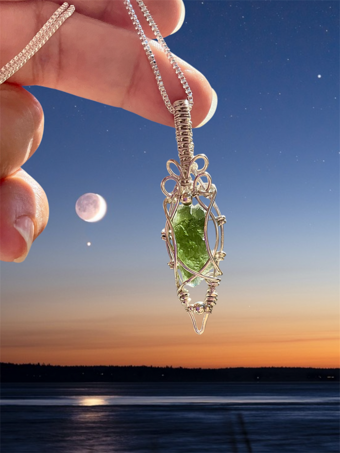 Moldavite In Sterling Silver.