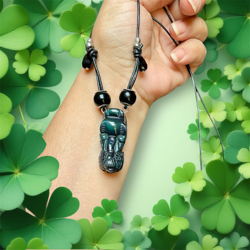 Rainbow Obsidian Pixiu Pendant