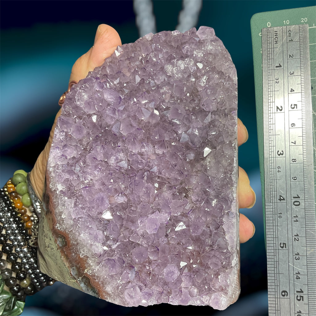 Natural Amethyst Geode Quartz Cathedral Cluster Cave 1647g