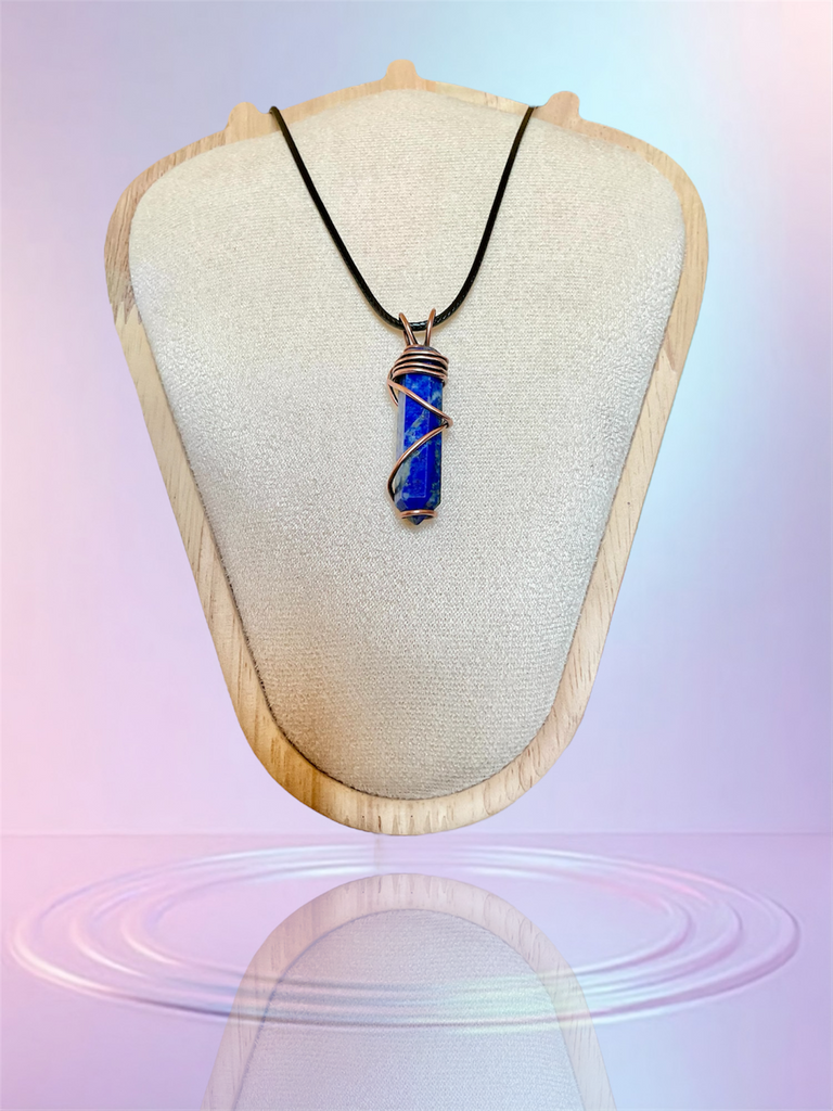 Lapis Lazuli Point Wire Wrapped Pendant - Connie’s Crystals 