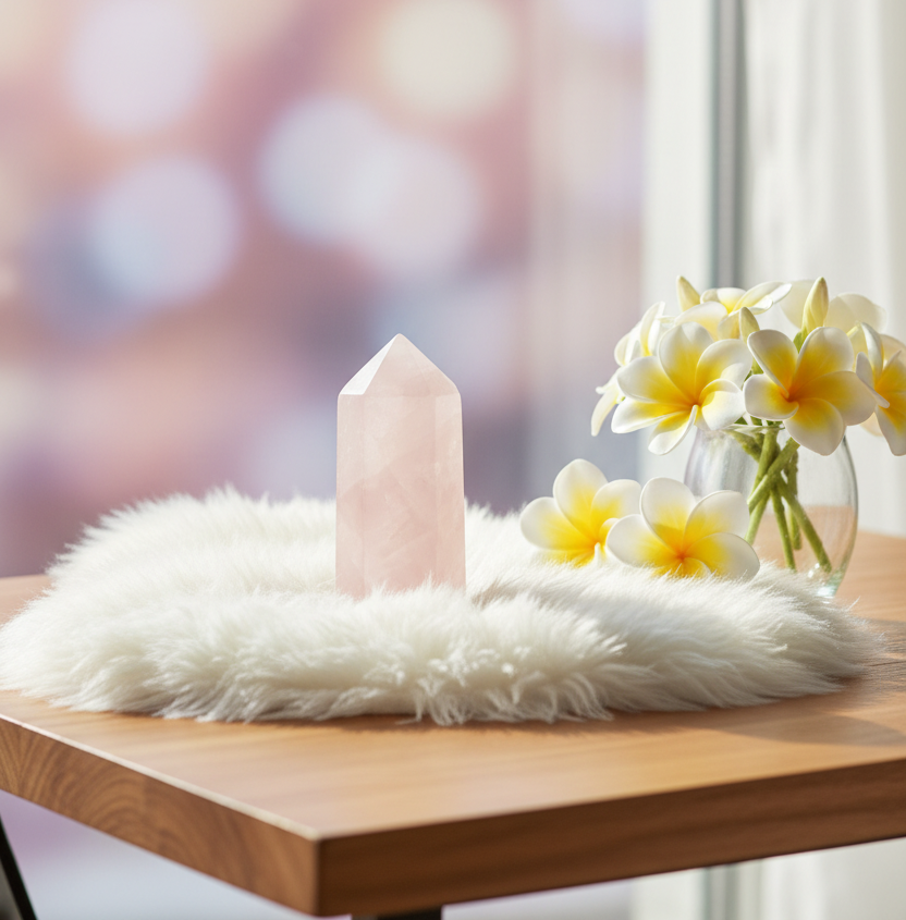 Rose Quartz Small Generator Tower - Connie’s Crystals 