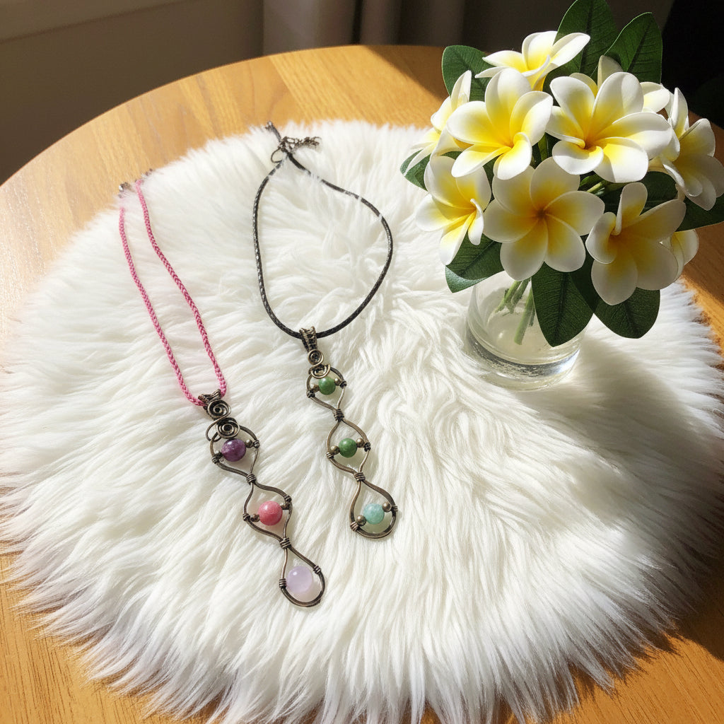 Gemstone Triple Stone Pendants - Connie’s Crystals 