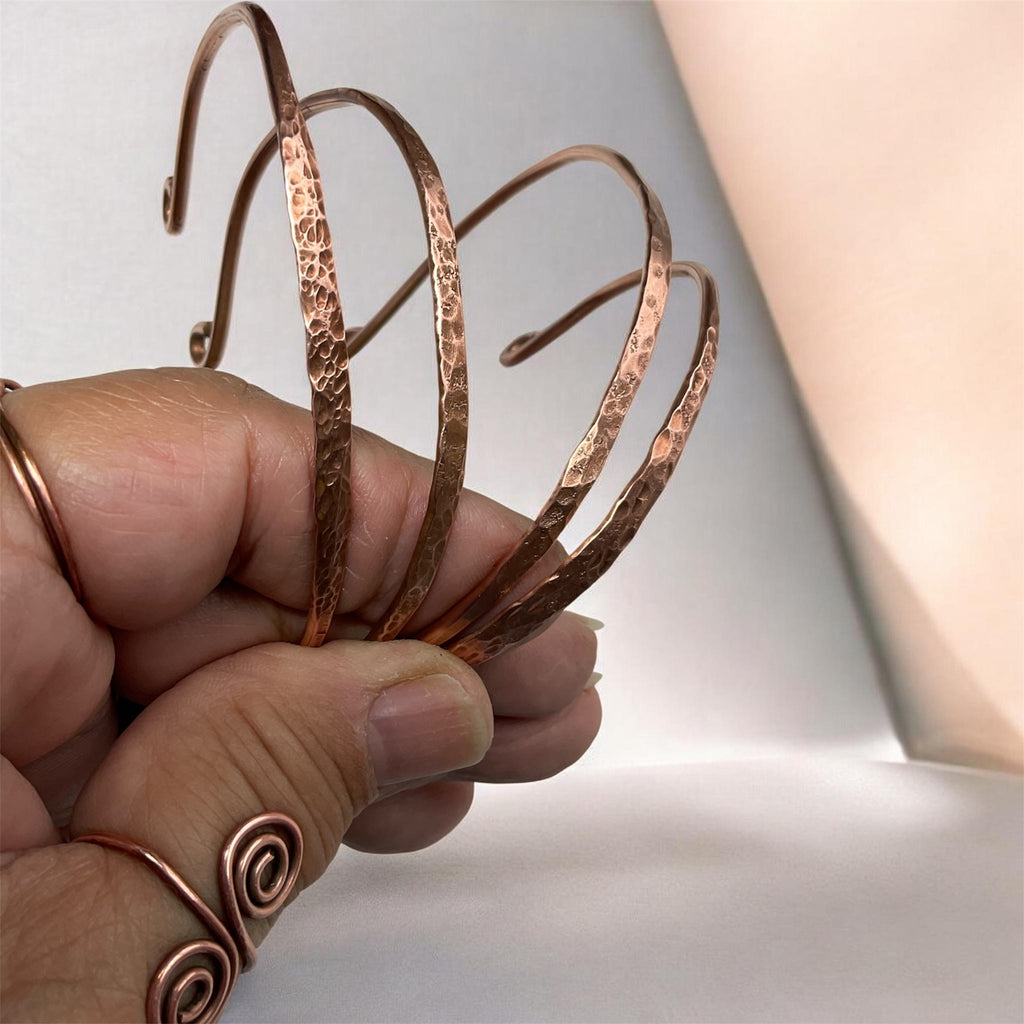 Hammered Copper Cuff Bracelet - Connie’s Crystals 
