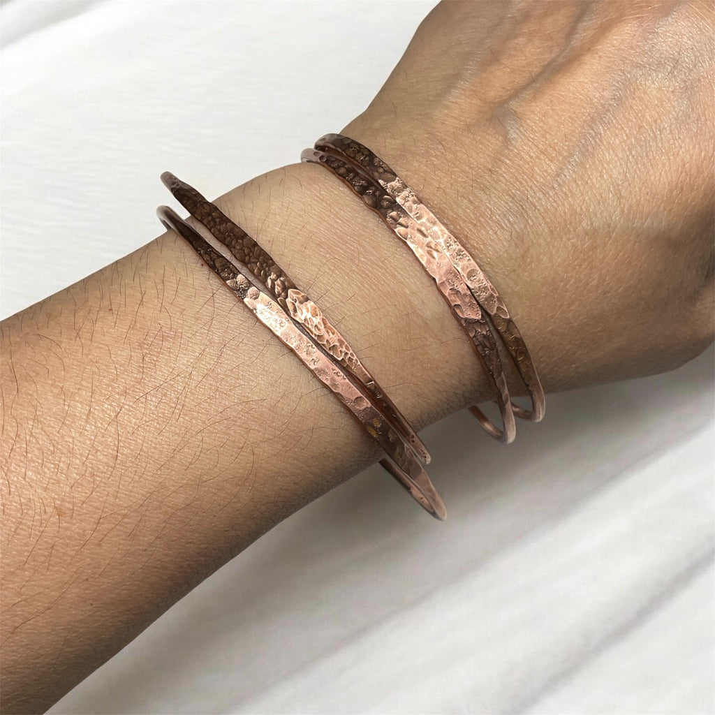 Hammered Copper Cuff Bracelet - Connie’s Crystals 
