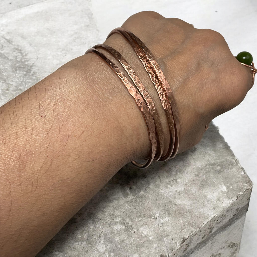 Hammered Copper Cuff Bracelet - Connie’s Crystals 