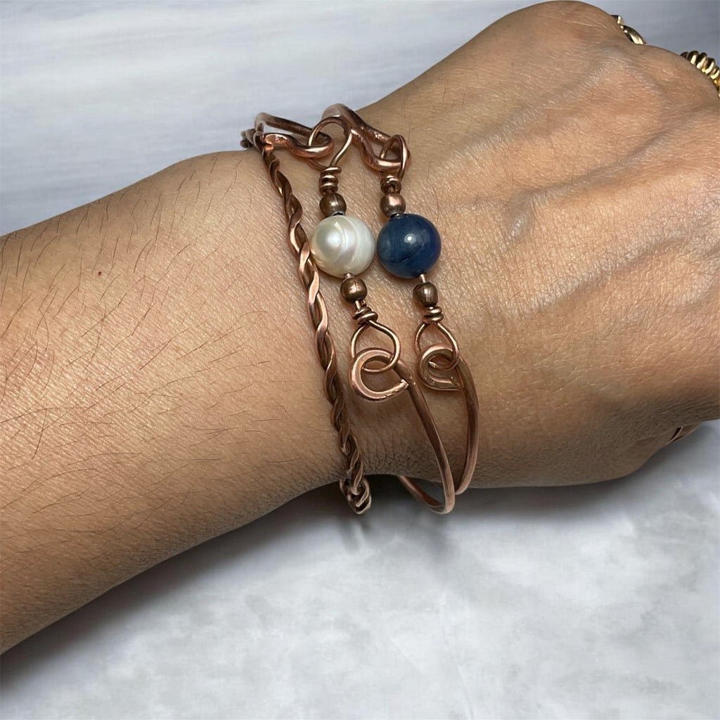 Hammered Copper Cuff Bracelet - Connie’s Crystals 