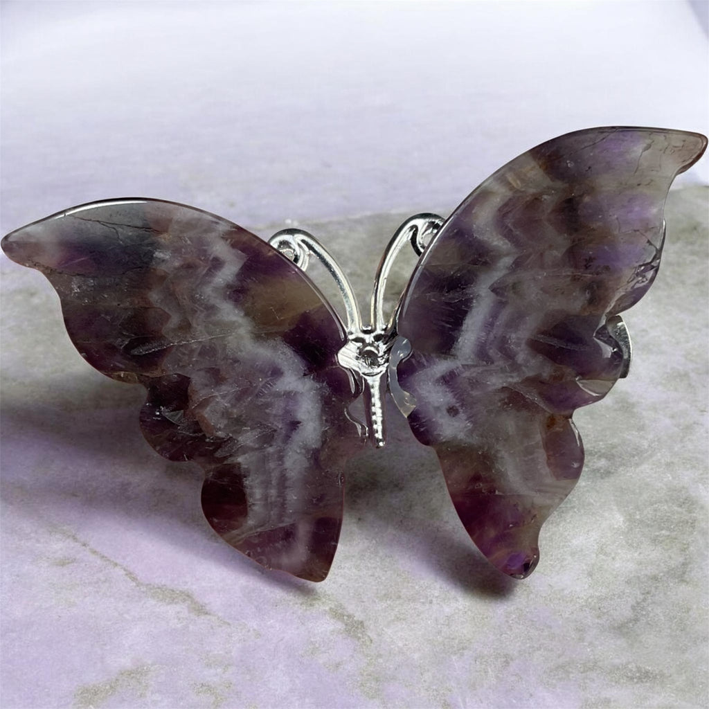 Chevron Amethyst Butterfly Hair Clip 🦋💜