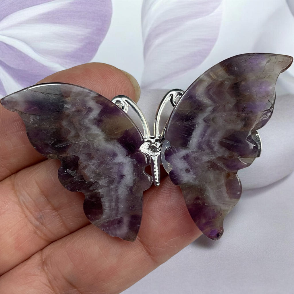 Chevron Amethyst Butterfly Hair Clip 🦋💜
