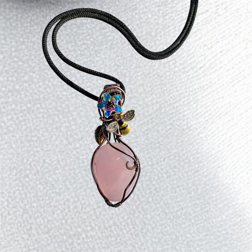 Rose Quartz Wire Wrapped Pendant