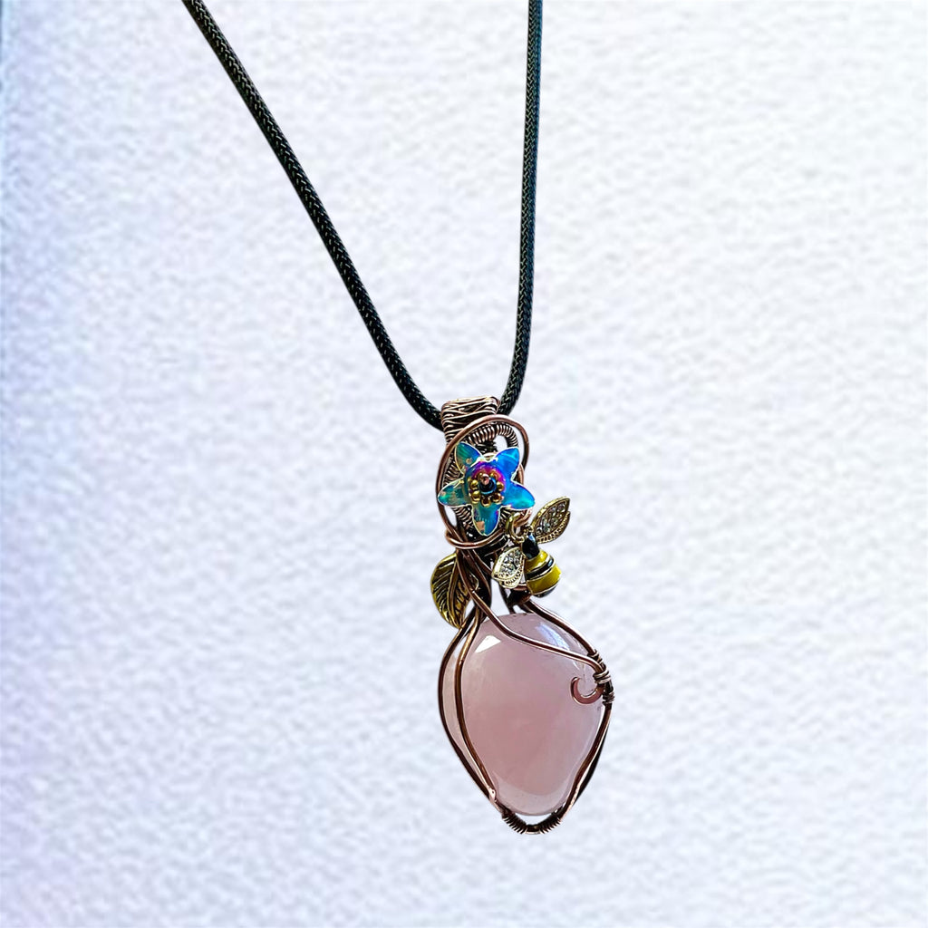 Rose Quartz Wire Wrapped Pendant