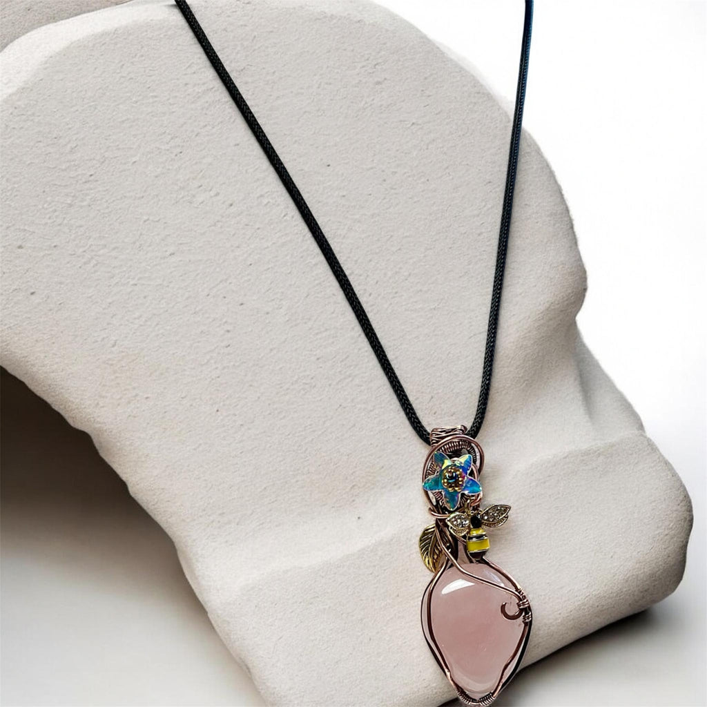 Rose Quartz Wire Wrapped Pendant