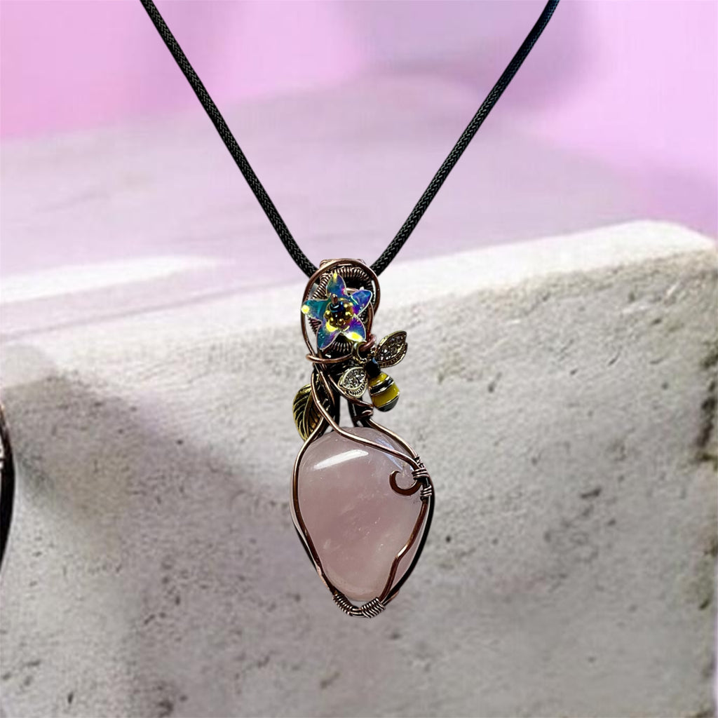 Rose Quartz Wire Wrapped Pendant