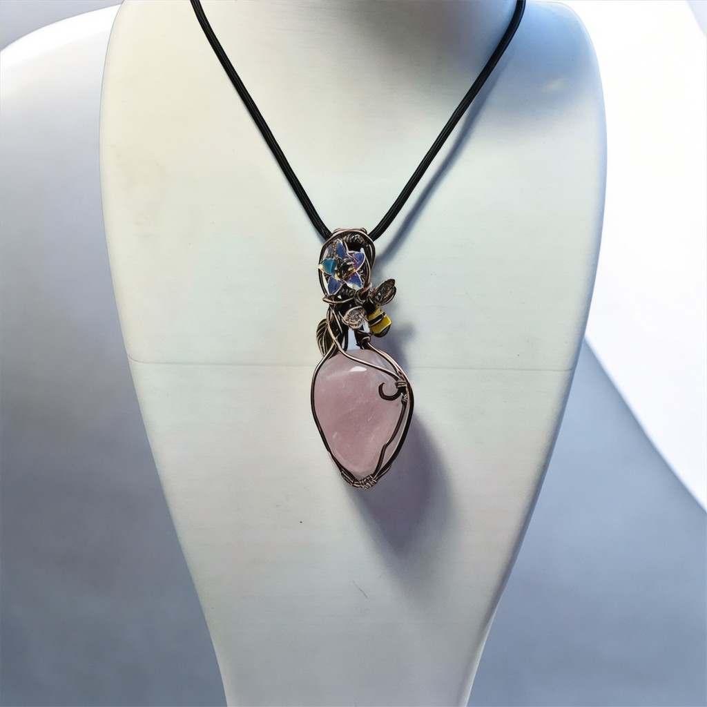 Rose Quartz Wire Wrapped Pendant