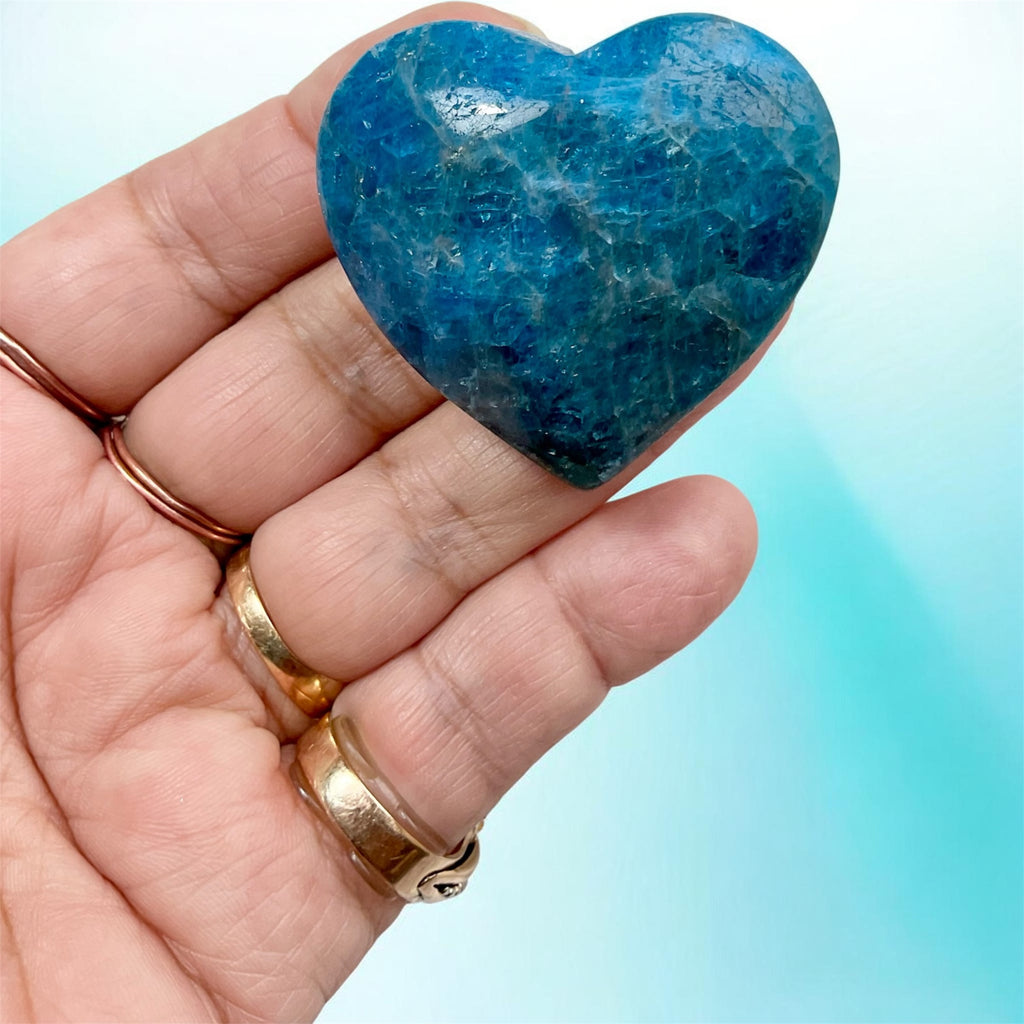 Blue Apatite Puffy Heart