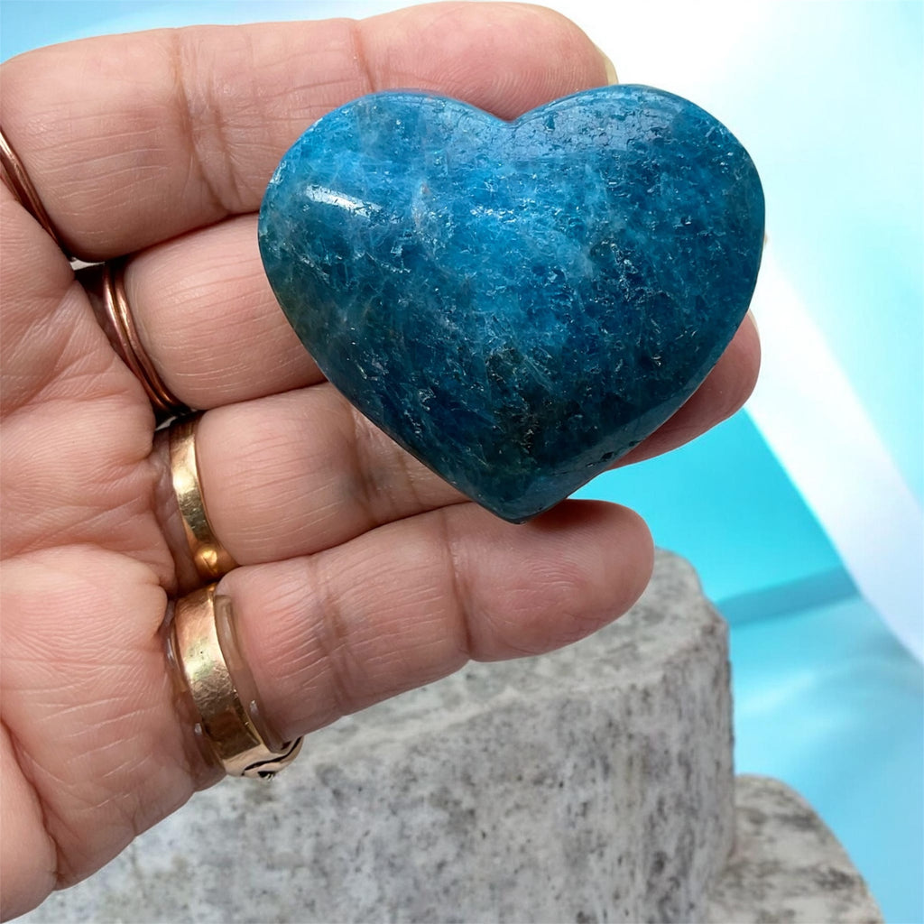 Blue Apatite Puffy Heart