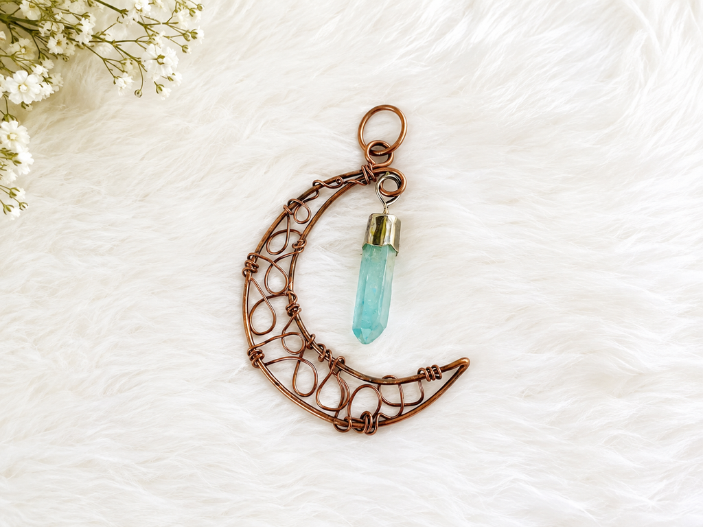 Crescent Moon Crystal Pendants
